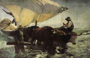 Joaquin Sorolla Y Bastida Return from Fishing Towing the Bark oil painting picture wholesale